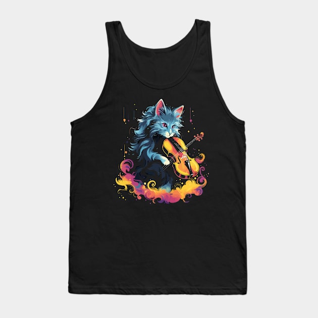 Turkish Angora Playing Violin Tank Top by JH Mart